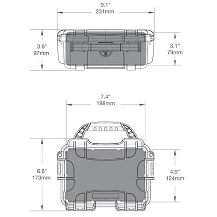 Nanuk 903 First Aid case Dimensions