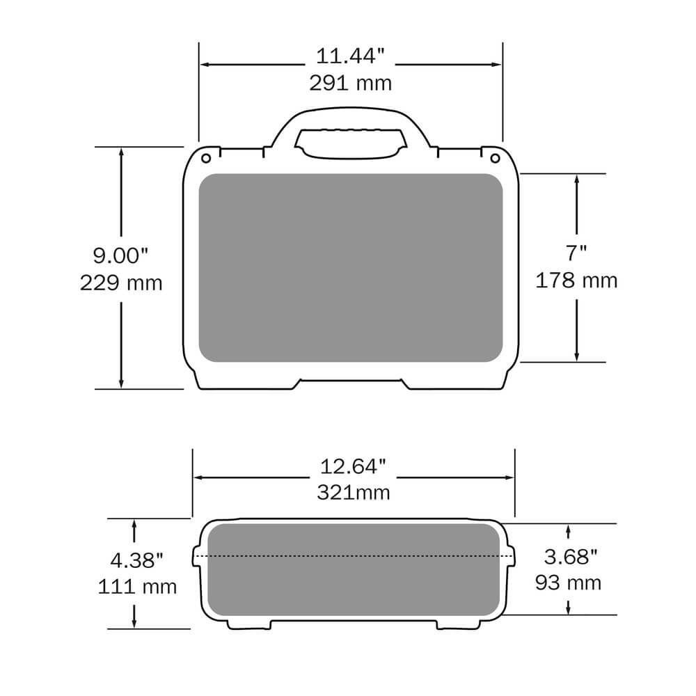 Nanuk Firearms 909 Glock Pistol Case Dimensions