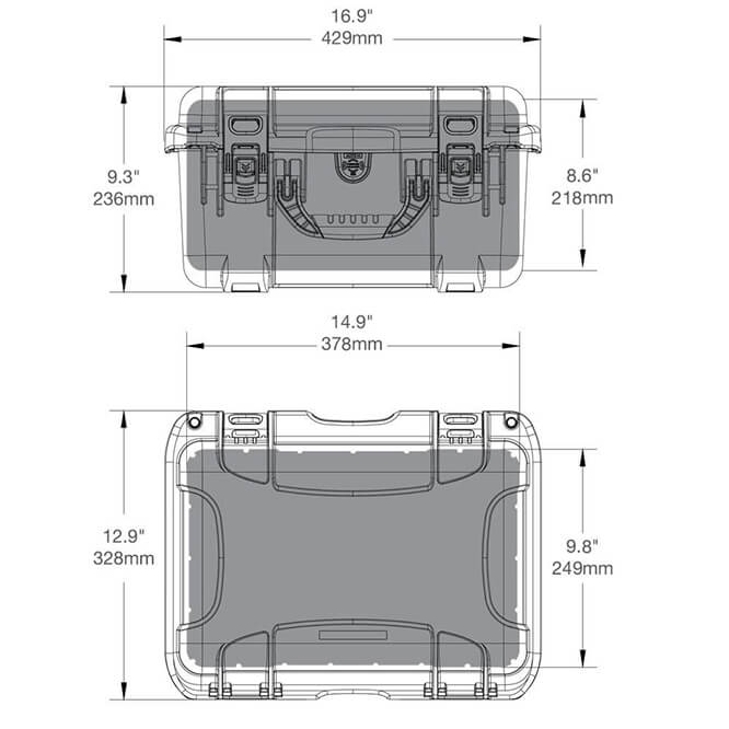Nanuk firearms 918 DJI 3up-revolver Dimensions